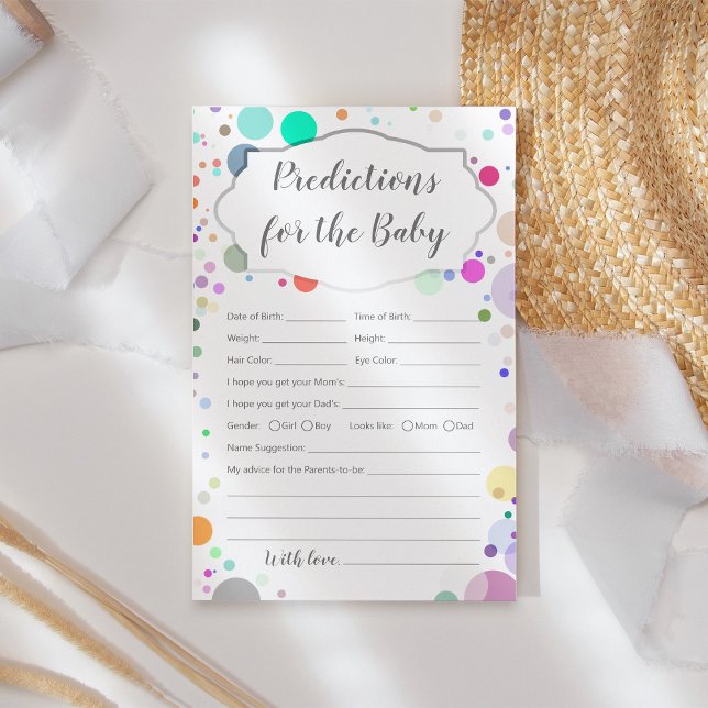 Prédictions et conseils pour le jeu de baby shower (Créateur téléchargé)