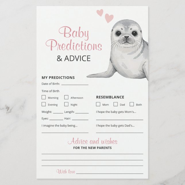 Prédictions et conseils sur le Baby shower de capt (Devant)