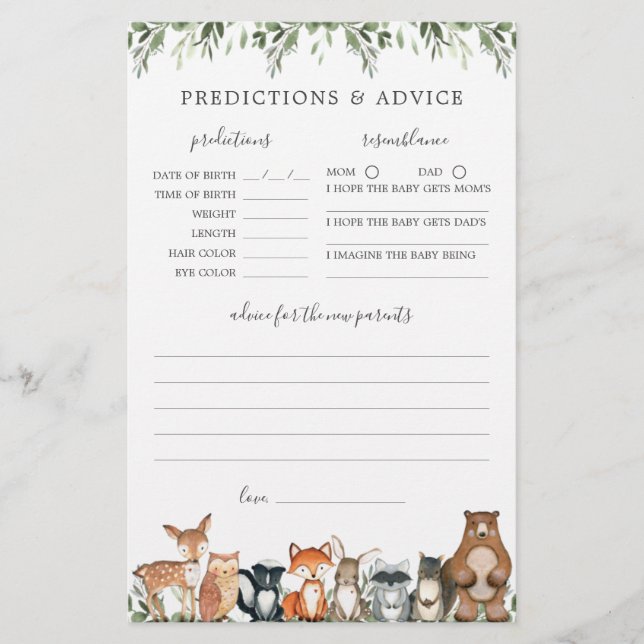 Prédictions et conseils sur le Baby shower des boi (Devant)