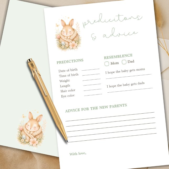 Prédictions et jeu de conseils pour la baby shower (Créateur téléchargé)