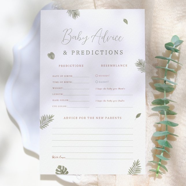Prédictions et jeu de conseils pour la baby shower (Créateur téléchargé)