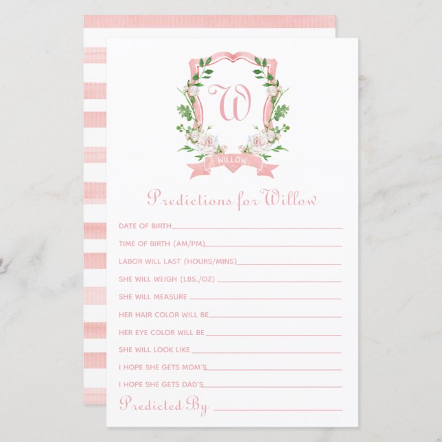 Prédictions florales pour bébé crête (Devant / Derrière)