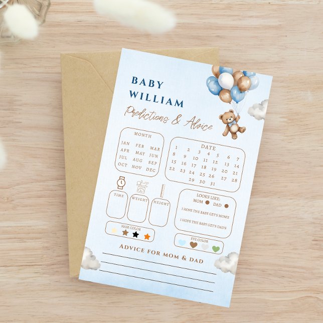 Prédictions Ourse Bleue Charmante Conseil Baby Sho (Créateur téléchargé)