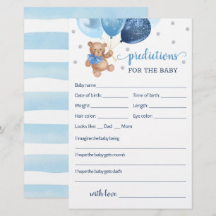 Prédictions pour bébé pour le Baby shower Teddy Be