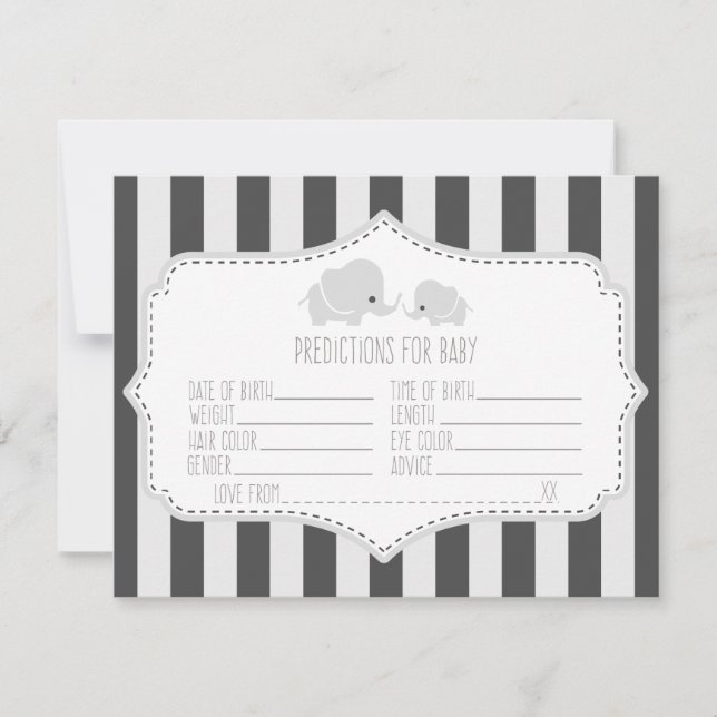 Prédictions pour bébés - Carte de jeu Baby shower (Devant)