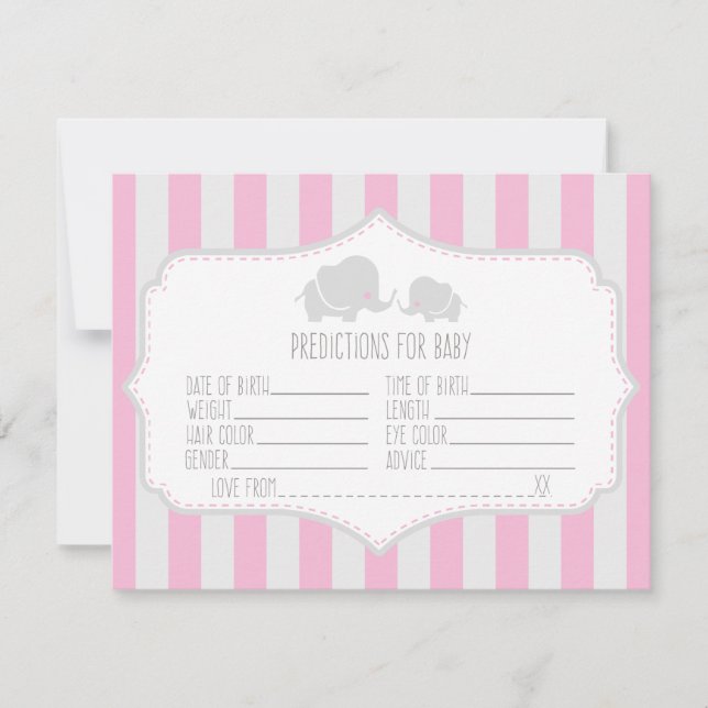 Prédictions pour bébés - Carte de jeu Baby shower (Devant)