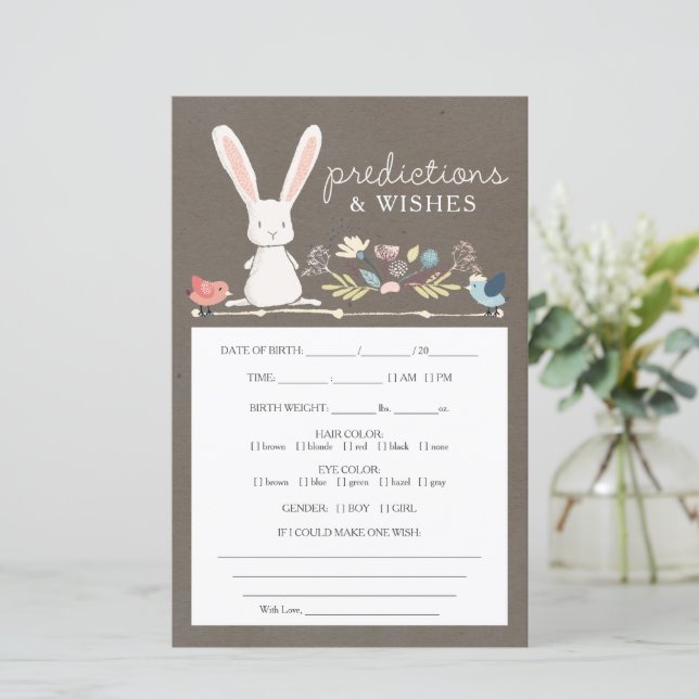 Prédictions recto-verso Un jeu de bébé petite lapi (Debout devant)