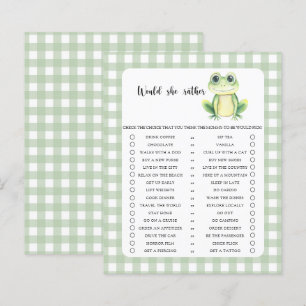 Préférerait-Elle Jeu Grenouille Baby Shower