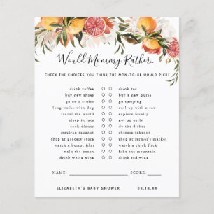 Préférerait Maman   Jeu de Baby Shower