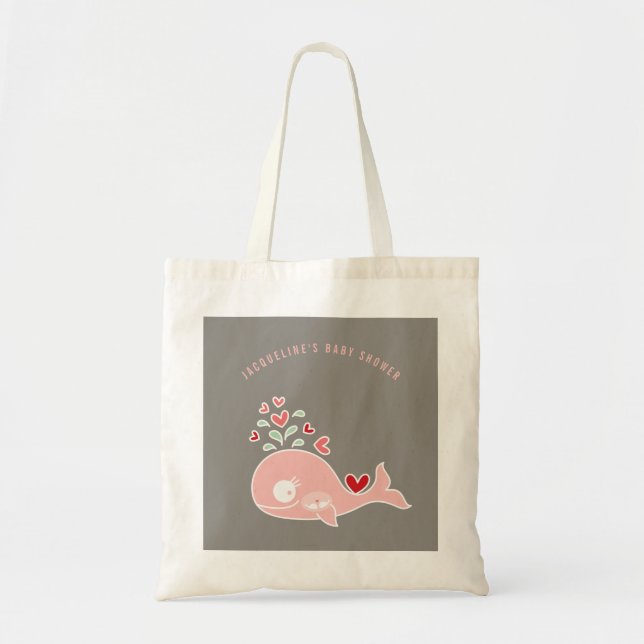 Pregnant rose maman baleine fille Baby shower sac (Devant)