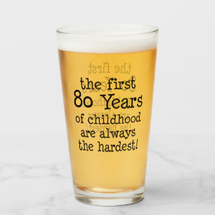 Premier 80 ans d'enfance 80e anniversaire verre