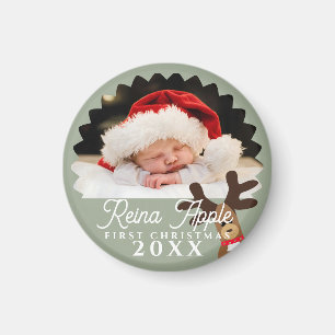 Premier aimant photo de Noël pour bébé