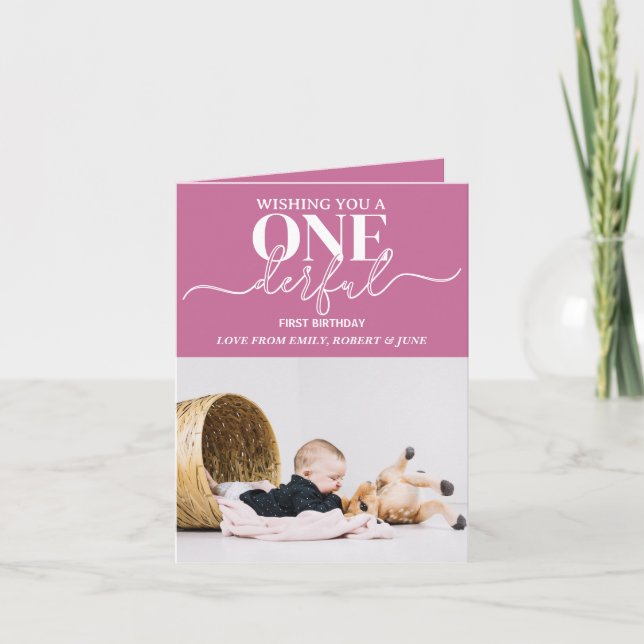 Premier anniversaire Carte de typographie (Devant)