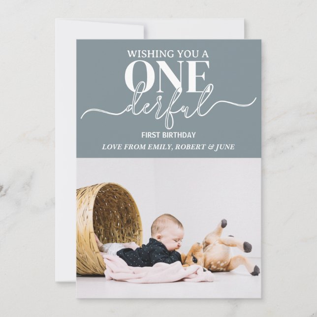 Premier anniversaire Carte de typographie (Devant)
