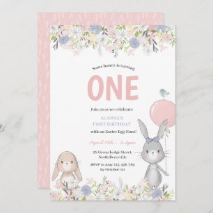 Premier anniversaire Invitation Bunny de Pâques
