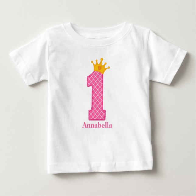 Premier Anniversaire Princesse Tshirt Personnalisé (Devant)