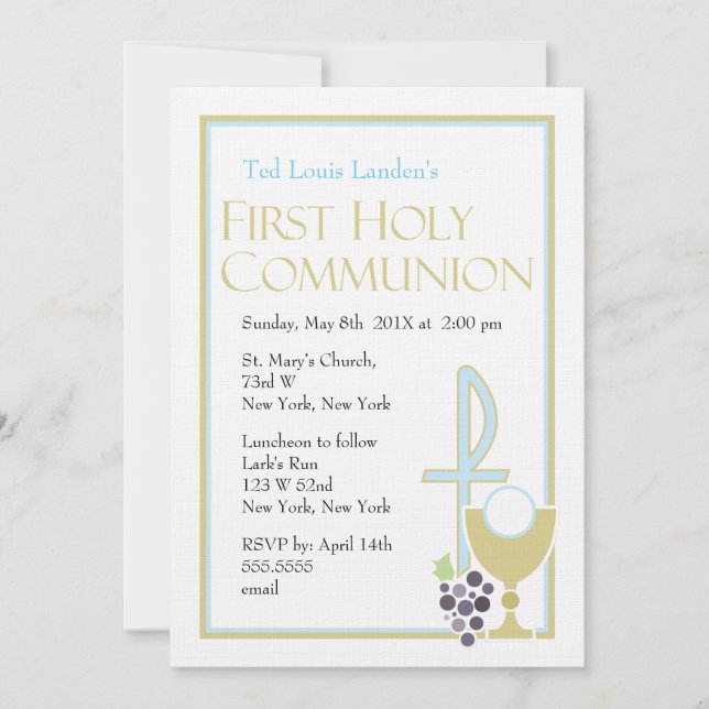 Premier bleu moderne des invitations | de (Devant)