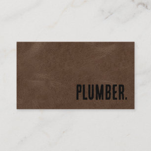 Premier Brown Faux Plumbers en cuir Carte de visit