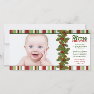 Premier Carte photo de Noël du bébé