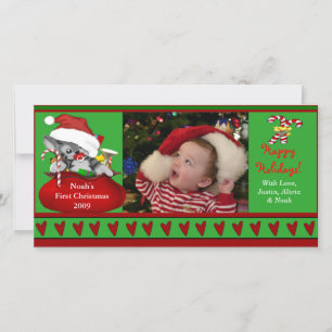 Premier carte photo de Noël du bébé