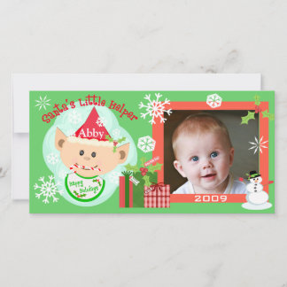 Premier Carte photo de Noël du bébé personnalisé