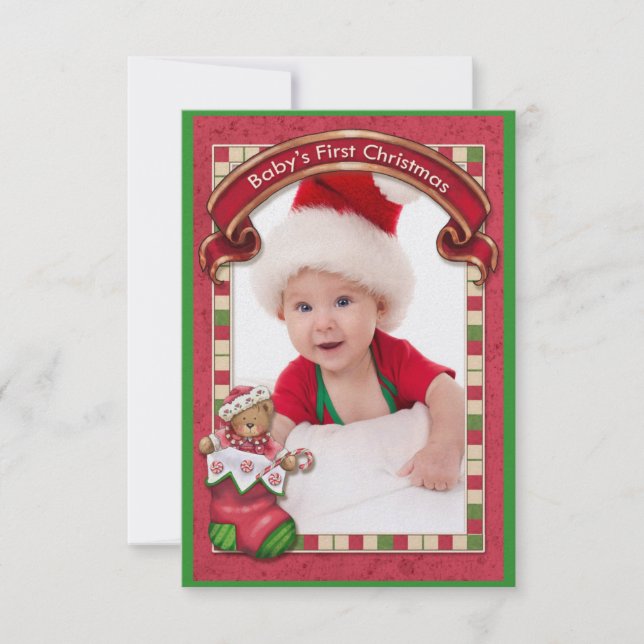 Premier Carte photo de Noël du bébé - SRF (Devant)