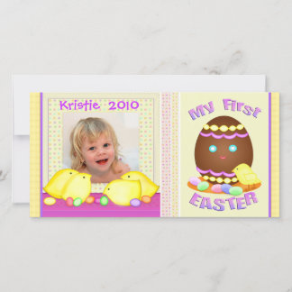 Premier Carte photo personnalisé de Pâques pour bé