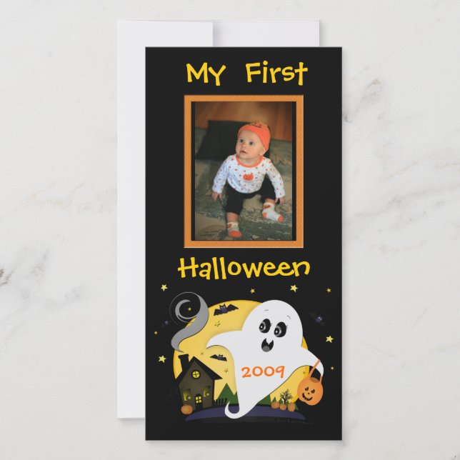 Premier Carte photo personnalisé Halloween (Devant)