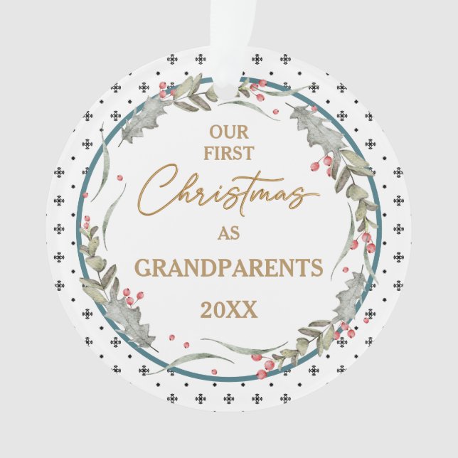 Premier cercle acrylique de Noël du grand-parent (devant)