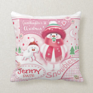 Premier coussin de Noël de la petite-fille