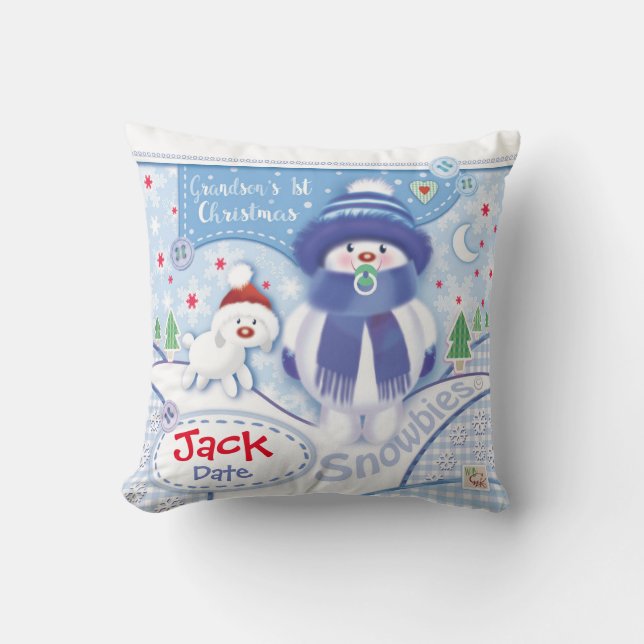 Premier coussin de Noël du petit-fils mignon (Recto)