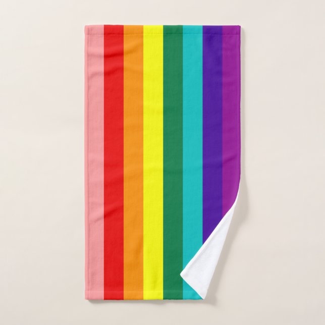 Premier drapeau de la Rainbow Pride (Serviette à main)