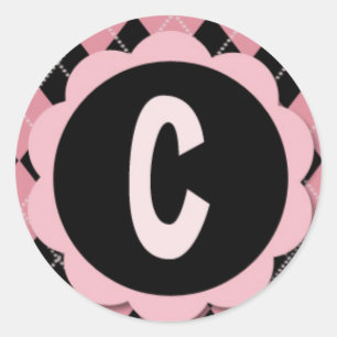 PREMIER ÉTIQUETTES "C" - Monogramme de Jacquard ré