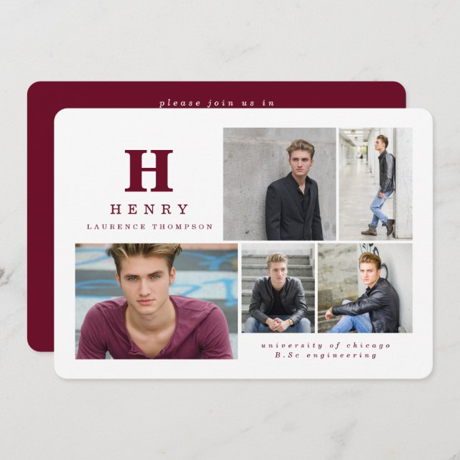 Premier faire-part multi-photo (Devant / Derrière)