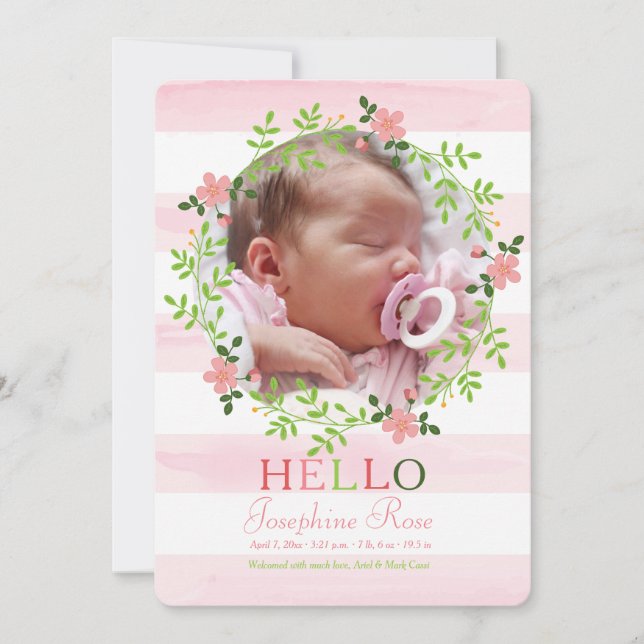 Premier Hello Photo Faire-part de naissance (Devant)