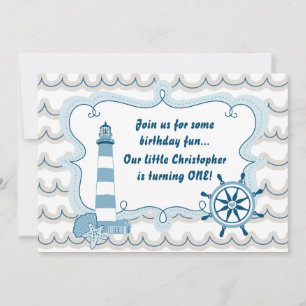 Premier Invitation d'anniversaire du phare nautiqu
