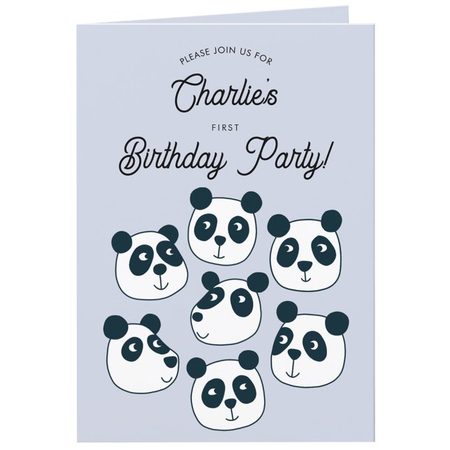Premier Invitation de fête d'anniversaire de l'Our (Cute panda bear animal themed personalized first birthday party invitation)