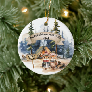 Premier joli Noël Nouveau-marié Keepsaké Ornement