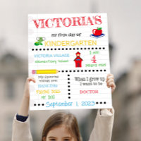 Premier Jour De L'École Maternelle Nom Date Poster