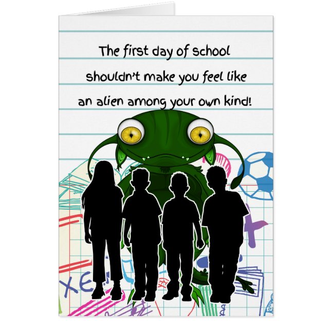 Premier jour d'école avec Humour Alien Jeunes enfa (Devant)