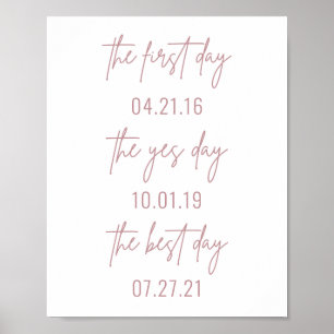 Premier jour Oui Jour Meilleur jour Poster Mariage
