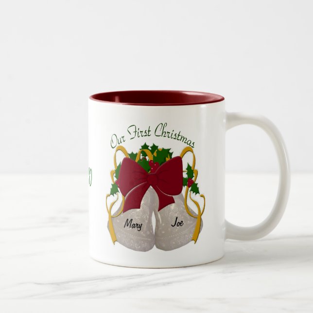 Premier Mariage de Noël Bells Mug (Droit)