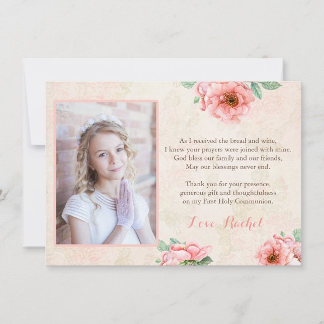 Premier Merci de prière de communion pour le cru (Devant)