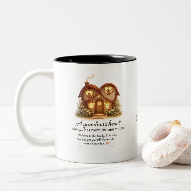 Premier mug de grand-mère, cadeau de nouvelle gran (Avec donut)