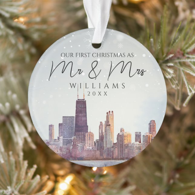 Premier Noël à Chicago en tant que M&M Mariage (Arbre)