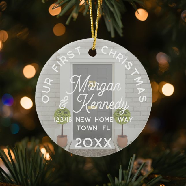 Premier Noël au Nouveau Nom Adresse Ornement (First Christmas in your New Home? This ornament makes a lovely keepsake for that special occasion)