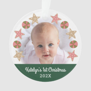 Premier Noël Baby Photo Gingerbread Girl Green