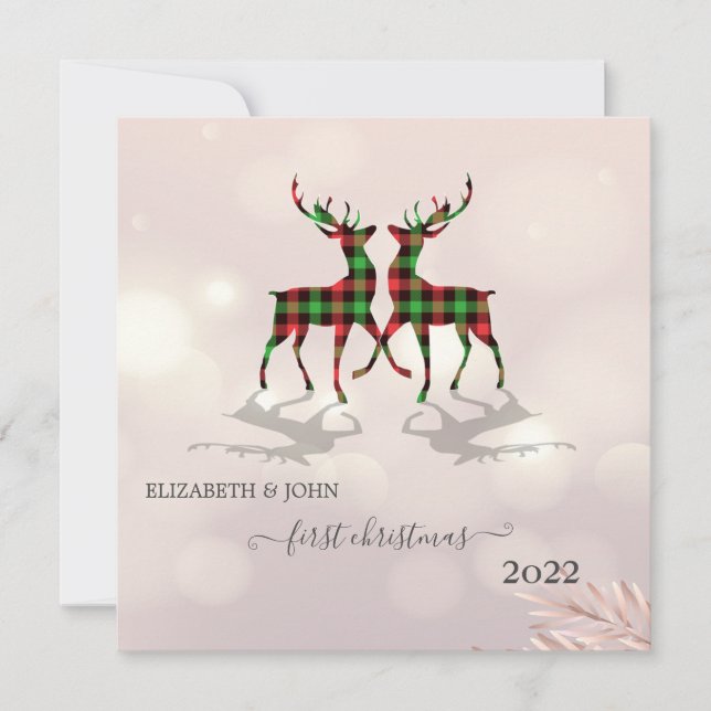 Premier Noël, Cerfs Mignons Plaid Buffle (Devant)