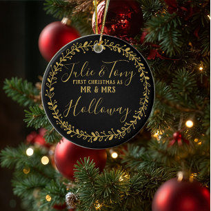 premier Noël comme M. et Mme ornement d'arbre -
