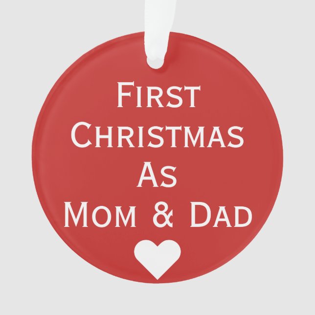 Premier Noël comme ornement de maman et de papa (devant)